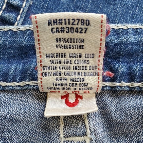 True Religion Rainbow Gina Bootcut Jeans Stretch Distressed 28 x 33 - Picture 6 of 12